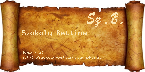 Szokoly Bettina névjegykártya